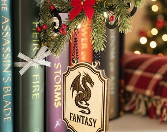 Fantasy Book Sign, Christmas Gift, Custom Book Tavern Sign, BookTok Gift, Bookshelf Genre Divider, Book Lover Gift, Bookish Home Decor