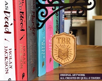 TBR Book Tavern Sign, Book Genre Dividers, Personalised Book Shelf Signs, Custom Fantasy Romance Library Decor, Book Nook, BookTok