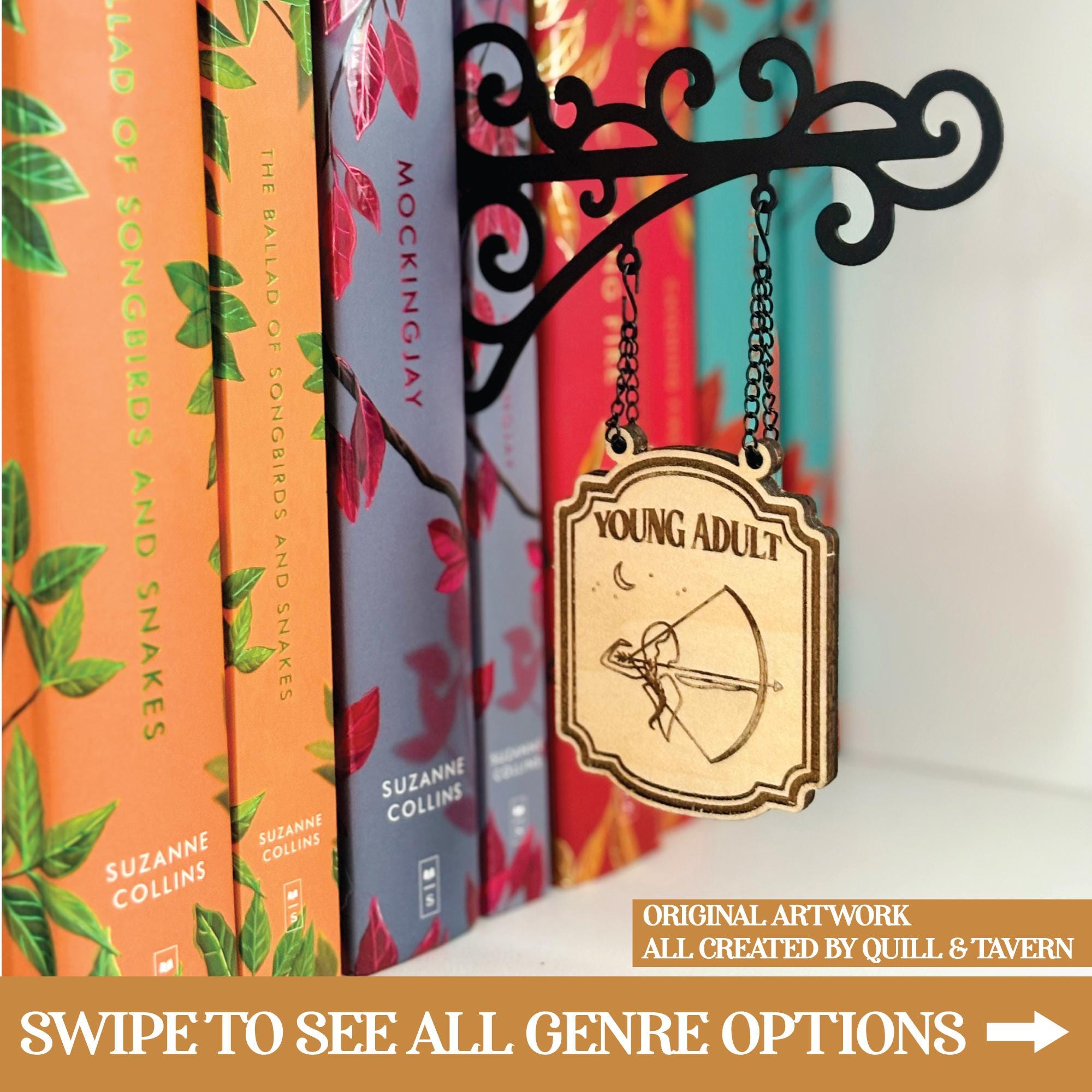 Custom Book Genre Shelf Dividers, Young Adult Book Genre