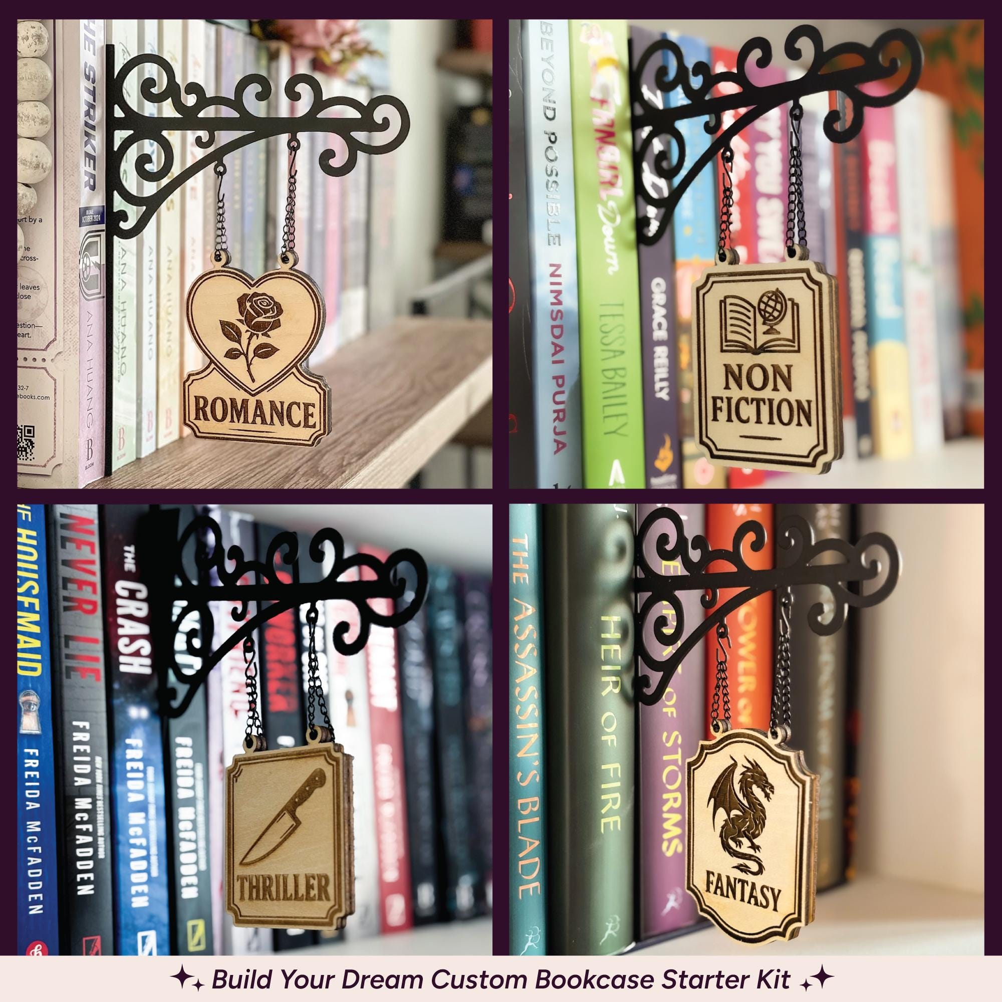 Build Your Dream Bookcase, Bookcase Essentials Bundle, Wooden Genre ...