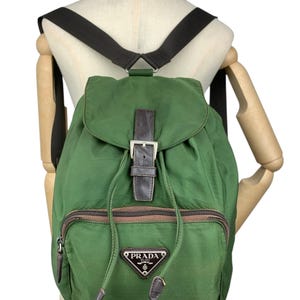 Vintage Prada Backpack Light Green Nylon - Etsy display picture 2