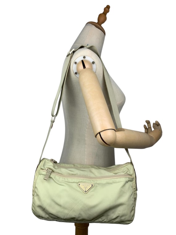 Vintage Prada Cream Nylon Shoulder Bag — Unisex