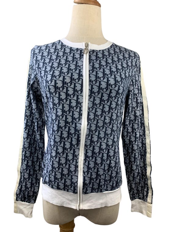 Christian Dior Monsieur, Vintage Christian Dior blue trotter BY JOHN GALLIANO zip up jacket
