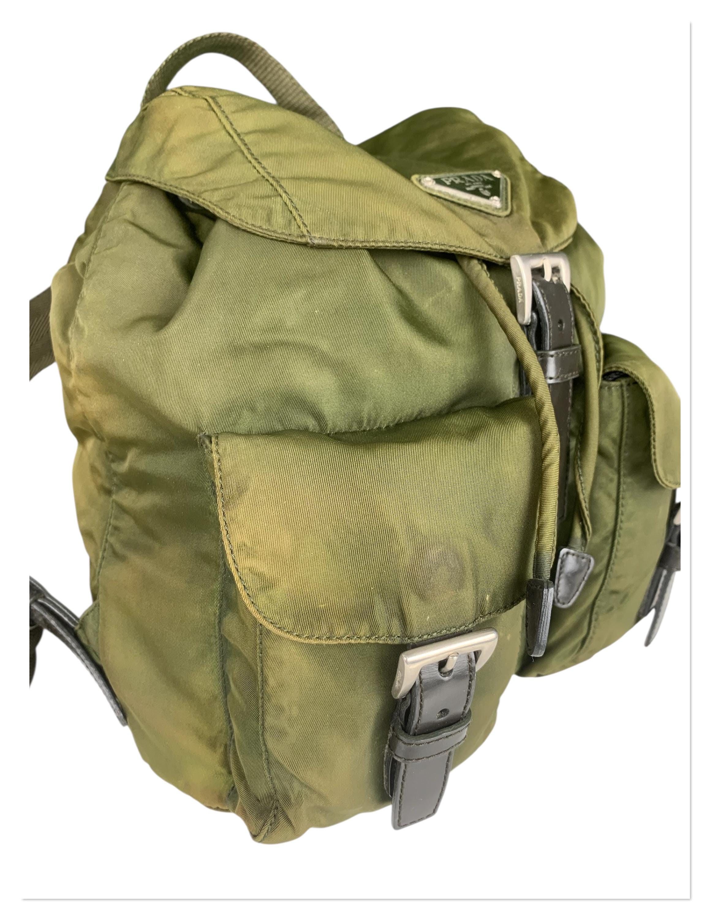 Prada Vintage Green Nylon Backpack | Auth Made in Italy 90s PRADA Nylon Mini Backpack | Vintage Designer Archive  main image 2