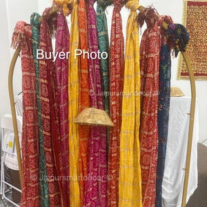 Dupatta di seta Bandhani assortiti / Sciarpa e scialle in chinon per donna / Coprispalle da sposa indiano, Lehenga, Kurti, Stola da festa / Bomboniera Mata Rani