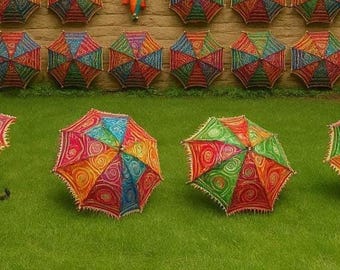 Wholesale Lot Of  Umbrellas for Wedding Decorations | Rajasthani Parasol Mehndi Haldi Sangeet Decor | Vintage Boho Party Backdrop Umbrella