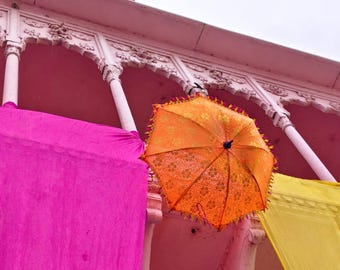 Colorful Decorative Umbrellas for Wedding Mehndi Party | Traditional Indian Parasol Decor Props | Boho Rajasthani Sun Parasols