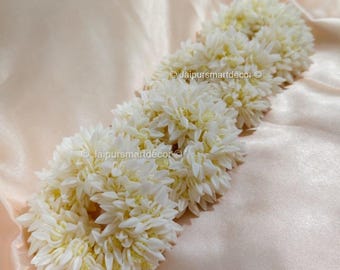 Jasmine Gajra Hair Scrunchie–Artificial Flower Accessory for Indian Wedding, Haldi, Mehndi, Sangeet,Mayoon, Kalire, Bridal Favors, Bracelets