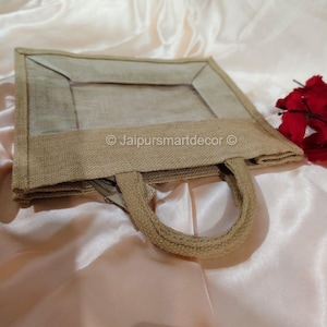 Plain Jute Bags with Zipper | Eco-Friendly Medium Size Shopping Handbags| Bulk Return Gift Bags for Wedding, Thanksgiving, Christmas&Parties