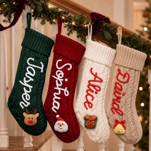 2026 Custom Name Christmas Stocking, Personalized Family Stockings, Yarn Letter Holiday Decor, Fireplace Mantel Stocking, Xmas Keepsake Gift