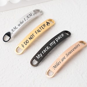 Custom Running Shoe Tags, Shoe Tag ID for Runners & Cyclists, Metal Shoe Lace Charms, Running Gift, Marathon Gift, Shoe Accessories