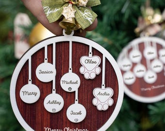 Personalisierte Weihnachtsgeschenk Laser Holzschnitt Weihnachtsbaum Name Anhänger Individuelle Dekoration 2025 Festival Saison Kreative Souvenir