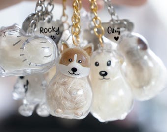 Tierhaar-Memorial-Schlüsselanhänger: Personalisierter Hunde- / Katzen-Andenken-Anhänger