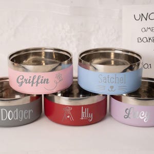 Customizable Insulated Food and Water Bowls,Custom Dog Bowl,Personalized Stainless Steel Pet Bowl with Name,Unique Pet Gifts