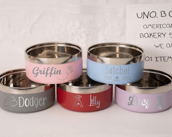 Personalized Stainless Steel Pet Bowl: Insulated, Non-Slip, Custom Engraved