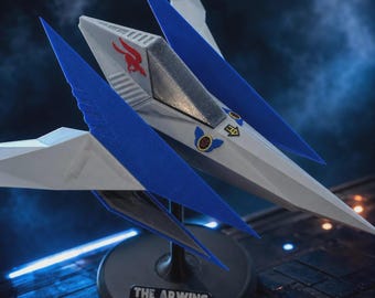 Star Fox Arwing Model Display Stand | Retro Space Fighter Desk Decor | 3D Printed Sci-Fi