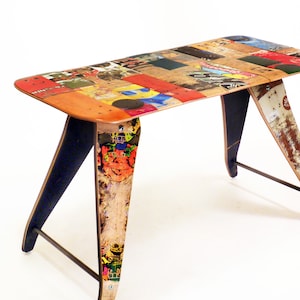 Recycled Skateboard Desk by Deckstool - 48" x 24" x 30"H Recycled skateboards modern furniture design. Skateboarder Home bedroom decor Gift.