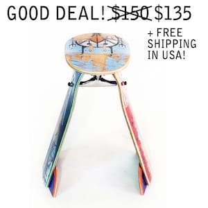 Basic Deckstool - Recycled Skateboard Stool. Furniture made from reclaimed broken skateboards.