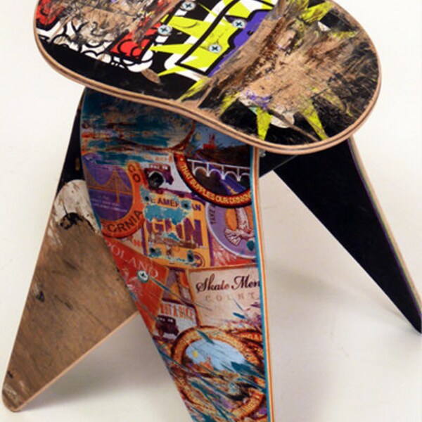 No.295 - Recycled skateboard stool