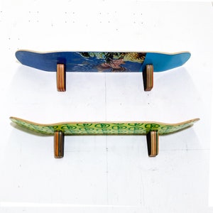 Skateboard Wall Shelf - Set of (2) Two - SkateShelf made from recycled skateboards by Deckstool. Skateboarding teen wall-mounted bedroom.