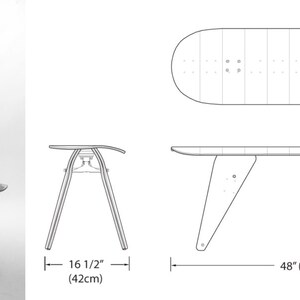 Skateboard Bench 48 Two seater. Modern Recycled Skateboard Furniture designed and handmade by Deckstool. image 5