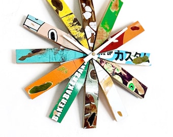 MCM Style Skateboard Clock. Made from Recycled Skateboards