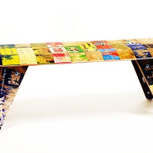 Skateboard Bench 60 Three seater. Modern Recycled Skateboard Furniture designed and handmade by Deckstool. image 2