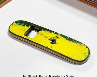 Recycled BottleOpener with Magnet made from Embossed Krooked Skateboard Deck