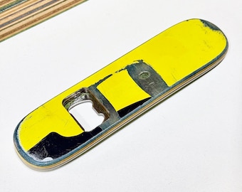 Yellow Skateboard BottleOpener with Magnet