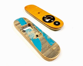 SkatePop - Recycled Skateboard Bottle Opener - With strong magnet for rad cap grabs and sticking in key spots like the fridge and toolbox.