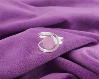 カルセドニーリング、925スターリングシルバーリング、ラウンド
