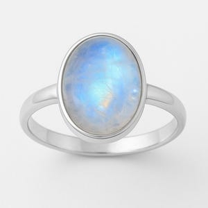 AAA Regenbogen Mondstein Ring, Bold 925 Sterling Silber Statement Ring, alternative Verlobungsring, 925 Solid Silver Ring For Geschenk