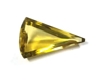 100% Natural Lemon Quartz Gemstone, 32X20 MM Faceted Gemstone Cabochon, long Triangle Shape 32Ct Gemstone For pendant Jewellery Making