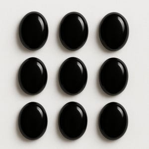 AAA+ Black Onyx Cabochon: Calibrated Oval Gemstone