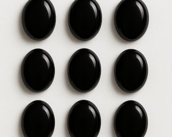 AAA+ Black Onyx Cabochon: Calibrated Oval Gemstone