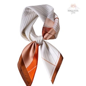 Silk Summer Neckerchief, 100% Mulberry Silk, Silk Bandana, Silk Ponytail Scarf, Silk Hair Scarf, Silk Neck Scarf, Square Neck Scarf