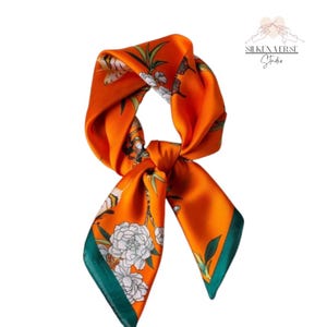 Womens Summer Neckerchief, 100% Mulberry Silk, Silk Bandana, Silk Ponytail Scarf, Silk Hair Scarf, Silk Neck Scarf, Square Neck Scarf