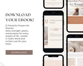 21 Powerful Prayers for Women | Daily Devotional eBook PDF | Christian Prayer Journal | Faith-Based Printable