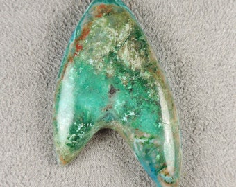 Chrysocolla and Malachite Cab, Chrysocolla, Arizona, C6587, Hand Cut by 49erMinerals