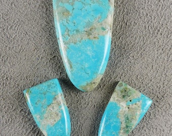 Turquoise Cabochons,  Kingman Turquoise Cabochon  Set, Cabochon Pendant and Earring Set, C5871, Hand Cut by 49erMinerals
