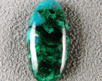 Gem Chrysocolla Cabochon, Gem Silica with Malachite Cab, C6665, Hand Cut by 49erMinerals