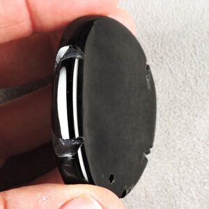 Black Agate with Druzy Quartz pocket, Black Agate Sculpt, Black Agate Cabochon, Stock C6549, from 49erMinerals image 9