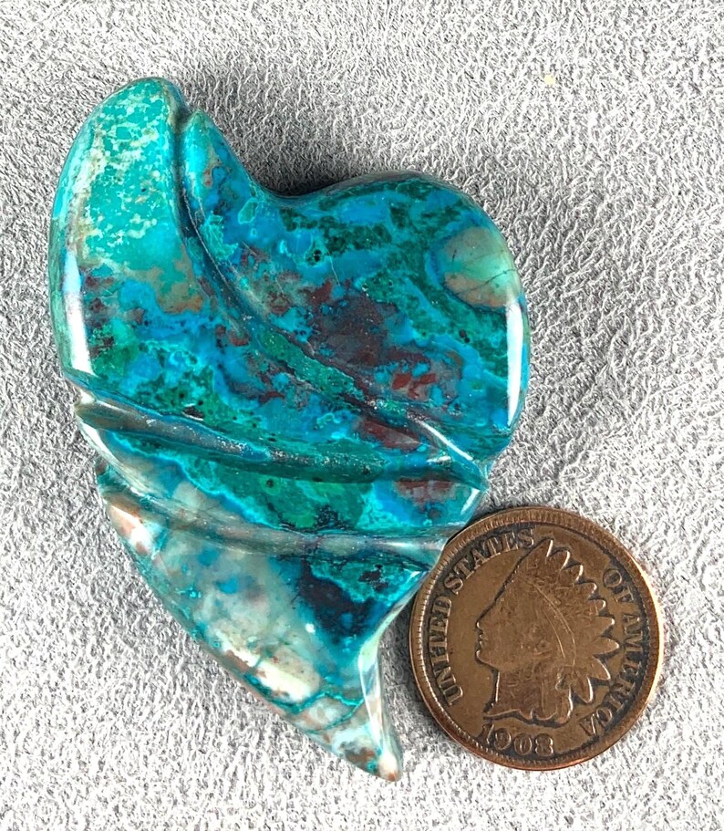 Chrysocolla Malachite Cabochon | Arizona Gemstone | Hand Cut by 49erMinerals | C6673 image 4