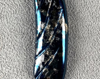 Covellite Cabochon, Midnight Blue Covellite Cab, Sculpted Covellite Cab  C6734,  Hand Cut from 49erMinerals