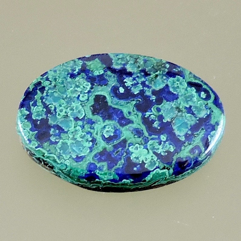 Azurite and Malachite Cabochon C3675 Hand Cut by 49erMinerals Gift Cab Morenci Azurite and Malachite Cab Designer Azurite Cab
