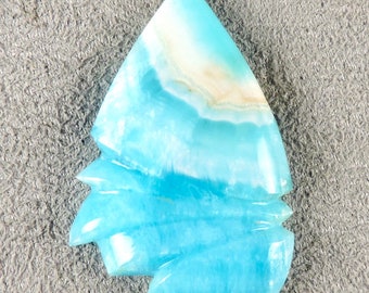 Hemimorphite Cabochon, Angel Blue Hemimorphite Cab, C6623, Hand Cut by 49erMinerals