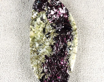 Covellite Cabochon, Magenta Fire and Midnight Blue Covellite Cab,  C6610,  Hand Cut from 49erMinerals