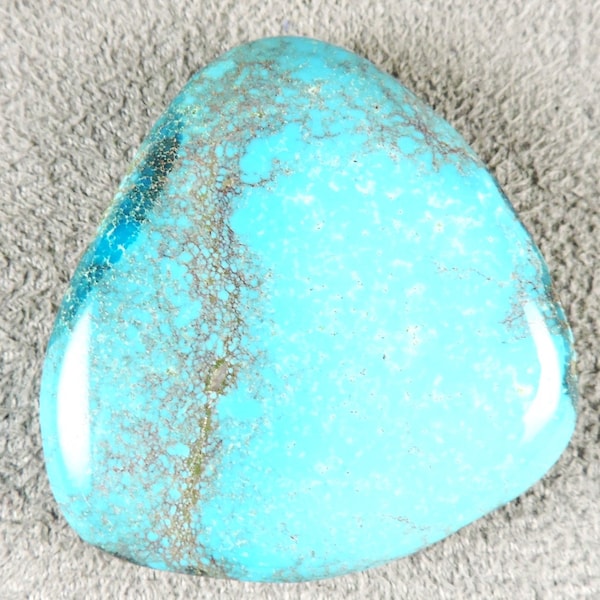 Turquoise Cabochon, Smokey Bisbee Turquoise Cab, C6442, Hand Cut from 49erMinerals