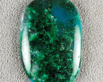 Malachite with Gem Chrysocolla Cabochon, Chatoyant Malachite and Gem Chrysocolla Cab, C6167, Hand Cut by 49erMinerals