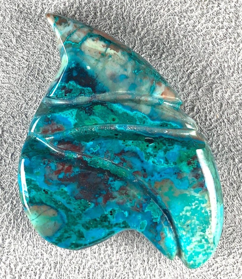Chrysocolla Malachite Cabochon | Arizona Gemstone | Hand Cut by 49erMinerals | C6673 image 6